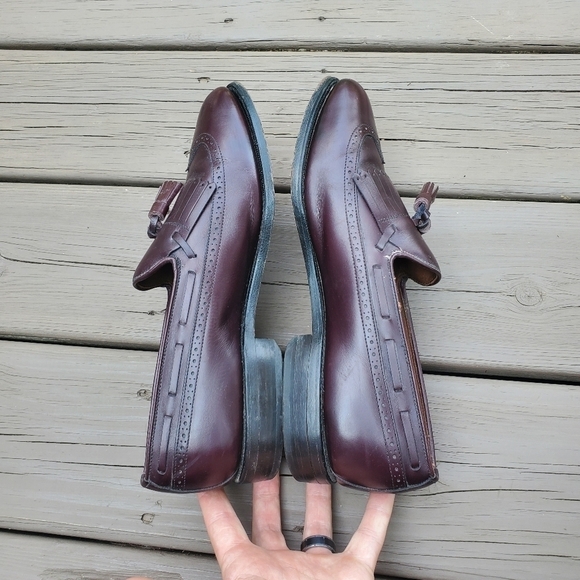 Vintage 80s Allen Edmonds Mansfield Oxblood Leather Kiltie‎ Fringe Tassel Brogue - Picture 3 of 8